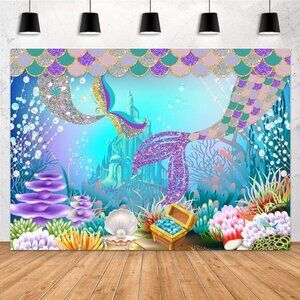 Aperturee Under The Sea Mermaid Scales Tails Backdrop ***NEW***